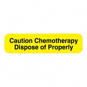 United Ad Label Chemotherapy Agent Labels - Caution Chemotherapy Dispose of Properly Labels, Fluorescent Yellow, 2" x 1/2" - ULFP281