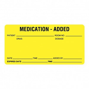 United Ad Label IV Medication Added Labels - IV Medication Added Label, 4" x 2", Fluorescent Red, 470/Roll - ULHH505