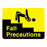 United Ad Label Fall Precautions Labels - Fall Precautions Label, Black and Fluorescent Yellow, 2-3/8" x 1-3/4" - ULHN306