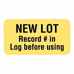 United Ad Label Company Quality Control Labels - "New Lot" Record Label, Yellow, 1-5/8"x 7/8", 560/Roll - ULLR221