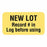 United Ad Label Company Quality Control Labels - "New Lot" Record Label, Yellow, 1-5/8"x 7/8", 560/Roll - ULLR221