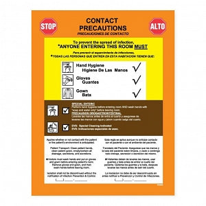 United Ad Contact Precautions Labels - O. R. Precaution Label, 8-7/8" x 10-7/8" - ULPC5002