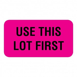 United Ad Label Company Quality Control Labels - "Use First" Label, Fluorescent Yellow, 1-1/4" x 5/16", 760/Roll - ULQC110