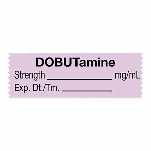 United Ad Label Anesthesia Tapes - Anesthesia Tape Labels, 1-1/2" x 1/2", DOBUTamine with mg / mL and Date / Time, Purple, 500"/Roll - ULTA219