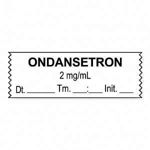 United Ad Label Anesthesia Tapes - Anesthesia Tape Labels, 1-1/2" x 1/2", ONDANSETRON 2 mg / mL, White, 500"/Roll - ULTJ0562-D