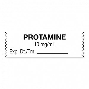 United Ad Label Anesthesia Tapes - Anesthesia Tape Labels, 1-1/2" x 1/2", PROTAMINE 10 mg / mL, 500"/Roll - ULTJ1510