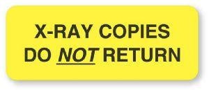 United Ad Label Co X-Ray Copies-Do Not Return Labels - "X-Ray Copied Do Dot Return" Label, Fluorescent Yellow - XX207