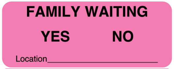 Medical Use Labels - Family Waiting Label, 2-1/4" x 7/8"