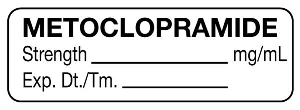 Medical Use Labels - Anesthesia Label, Metoclopramide mg/mL, 1-1/2" x 1/2"