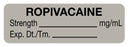 Medical Use Labels - Anesthesia Label, Ropivacaine mg/mL, 1-1/2" x 1/2"