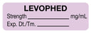 Medical Use Labels - Anesthesia Label, Levophed mg/mL, 1-1/2" x 1/2"