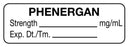 Medical Use Labels - Anesthesia Label, Phenergan mg/mL, 1-1/2" x 1/2"