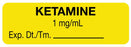 Medical Use Labels - Anesthesia Label, Ketamine 1 mg/mL, 1-1/2" x 1/2"