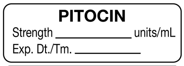 Medical Use Labels - Anesthesia Label, Pitocin units/mL, 1-1/2" x 1/2"