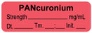 Medical Use Labels - Anesthesia Label, Pancuronium mg/mL Date Time Initial, 1-1/2" x 1/2"