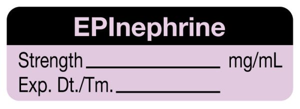 Medical Use Labels - Anesthesia Label, EPInephrine mg/mL, 1-1/2" x 1/2"