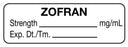 Medical Use Labels - Anesthesia Label, Zofran, 1-1/2" x 1/2"