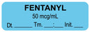 Medical Use Labels - Anesthesia Label, Fentanyl 50 mcg/mL Date Time Initial, 1-1/2" x 1/2"