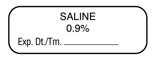 Medical Use Labels - Anesthesia Label, Saline 0.9%, 1-1/2" x 1/2"