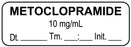 Medical Use Labels - Anesthesia Label, Metoclopramide 10 mg/mL Date Time Initial, 1-1/2" x 1/2"