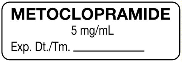 Medical Use Labels - Anesthesia Label, Metoclopramide 5 mg/mL, 1-1/2" x 1/2"