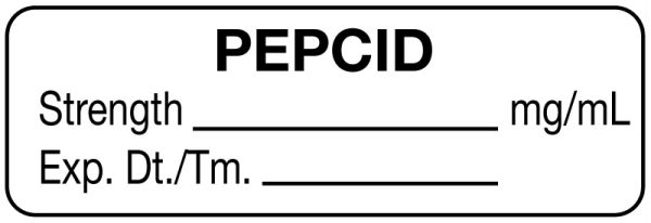 Medical Use Labels - Anesthesia Label, Pepcid mg/mL, 1-1/2" x 1/2"