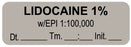 Medical Use Labels - Anesthesia Label, Lidocaine 1% W Epi Date Time Initial, 1-1/2" x 1/2"