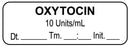 Medical Use Labels - Anesthesia Label, Oxytocin 10 Units/mL Date Time Initial, 1-1/2" x 1/2"