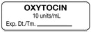 Medical Use Labels - Anesthesia Label, Oxytocin 10 units/mL, 1-1/2" x 1/2"