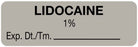 Medical Use Labels - Anesthesia Label, Lidocaine 1%, 1-1/2" x 1/2"