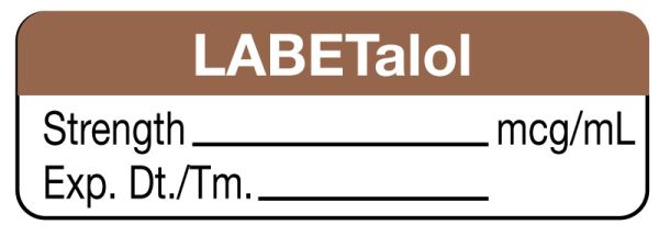 Medical Use Labels - Anesthesia Label, LABETalol mcg/mL, 1-1/2" x 1/2"