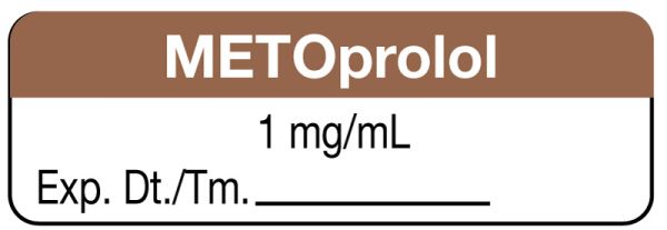 Medical Use Labels - Anesthesia Label, METOPROLOL 1mg/mL, 1-1/2" x 1/2"