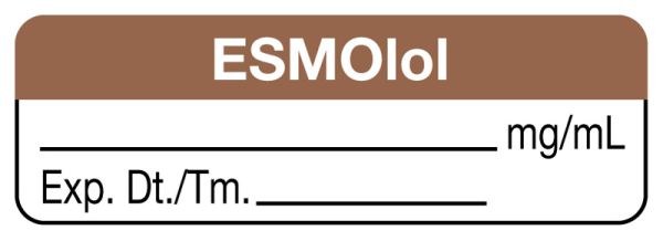 Medical Use Labels - Anesthesia Label, ESMOLOL mg/mL, 1-1/2" x 1/2"