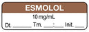 Medical Use Labels - Anesthesia Label, Esmolol 10 mg/mL, Date Time Initial, 1-1/2" x 1/2"