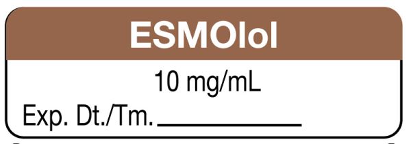 Medical Use Labels - Anesthesia Label, ESMOLOL 10mg/mL, 1-1/2" x 1/2"