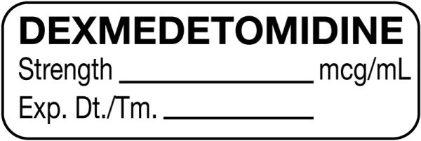 Medical Use Labels - Anesthesia Label, Dexmedetomidine mcg/mL, 1-1/2" x 1/2"