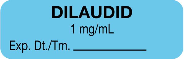 Medical Use Labels - Anesthesia Label, Dilaudid 1 mg/mL, 1-1/2" x 1/2"