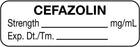 Medical Use Labels - Anesthesia Label, Cefazolin mg/mL, 1-1/2" x 1/2"