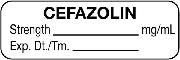 Medical Use Labels - Anesthesia Label, Cefazolin mg/mL, 1-1/2" x 1/2"