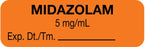 Medical Use Labels - Anesthesia Label, Midazolam 5 mg/mL, 1-1/2" x 1/2"