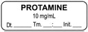 Medical Use Labels - Anesthesia Label, Protamine 10 mg/mL Date Time Initial, 1-1/2" x 1/2"