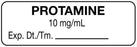 Medical Use Labels - Anesthesia Label, Protamine 10mg/mL, 1-1/2" x 1/2"