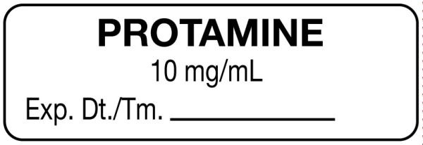 Medical Use Labels - Anesthesia Label, Protamine 10mg/mL, 1-1/2" x 1/2"