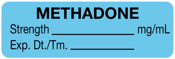 Medical Use Labels - Anesthesia Label, Methadone mg/mL,1-1/2"x 1/2"