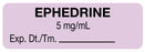 Medical Use Labels - Anesthesia Label, Ephedrine 5mg/mL, 1-1/2" x 1/2"