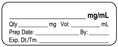 Medical Use Labels - Anesthesia Label, Blank mg/mL, 2" x 3/4"