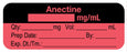 Medical Use Labels - Anesthesia Label, Anectine mg/mL, 2" x 3/4"