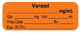 Medical Use Labels - Anesthesia Label, Versed mg/mL, 2" x 3/4"