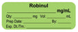 Medical Use Labels - Anesthesia Label, Robinul mg/mL, 2" x 3/4"