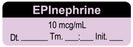 Medical Use Labels - Anesthesia Label, EPInephrine 10 mcg/mL Date Time Initial, 1-1/2" x 1/2"